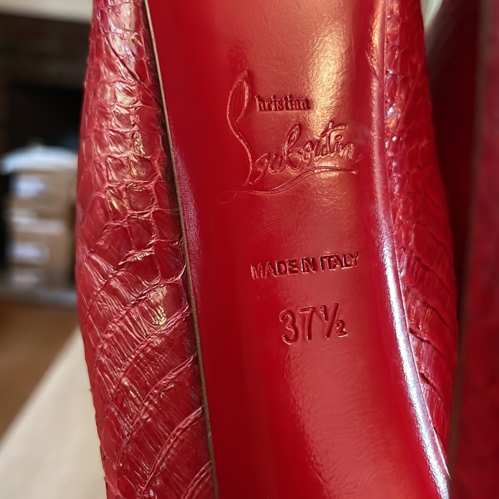 Louboutin Highness 160MM Red Python - 37.5 - Picture 12 of 12